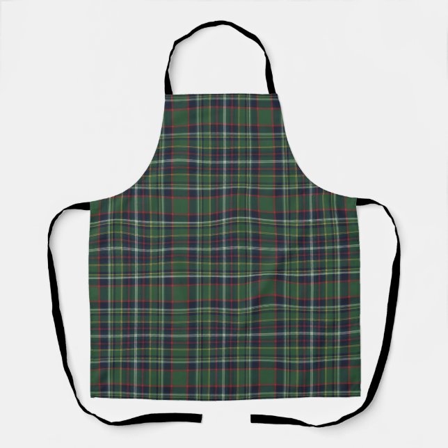 Classic Green and Red Tartan Plaid Pattern Apron (Front)