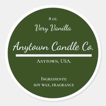 Classic Green And White Candle Jar Labels by csinvitations at Zazzle