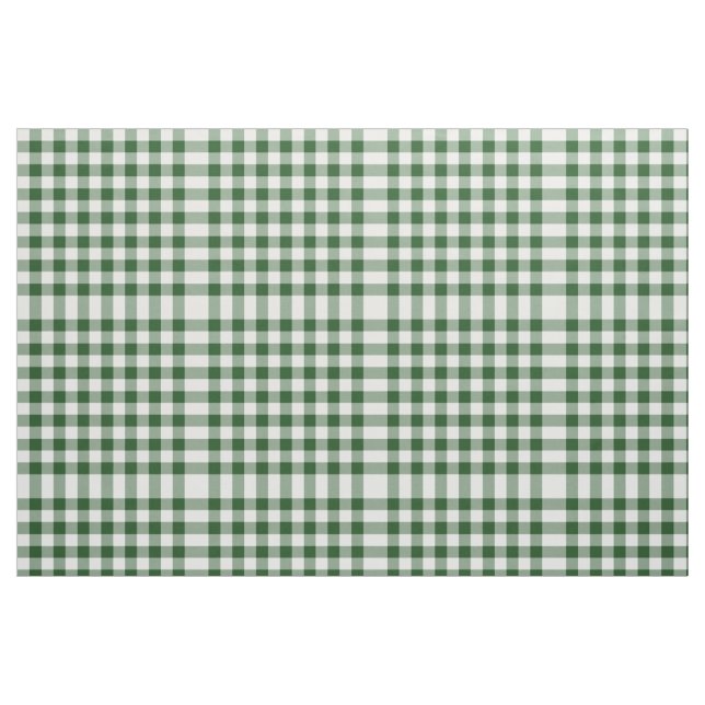 Classic Green and White Gingham Block Pattern Fabric (Fat Quarter)
