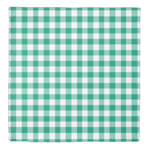 Classic Green And White Gingham Checks Pattern Duvet Cover