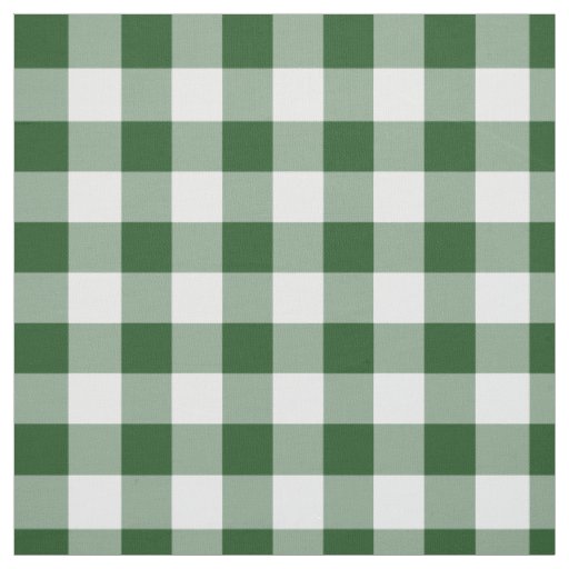 Classic Green and White Gingham Plaid Fabric