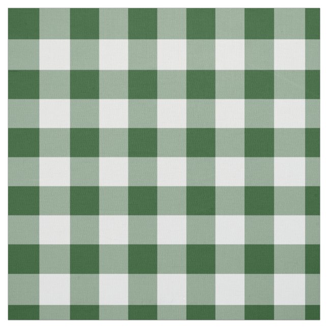 Classic Green and White Gingham Plaid Fabric (Swatch)
