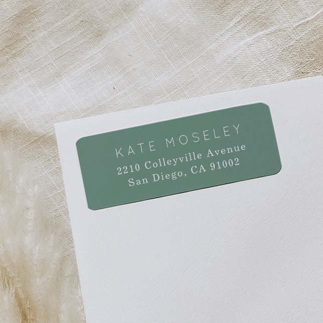Classic Green and White Return Address Labels (Sage green classic return address labels.)