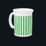 Classic Green and White Vertical Striped Beverage Pitcher<br><div class="desc">Explore our selection of beverage pitchers adorned with classic modern stripes on a white backdrop. Add a pop of color and nostalgia to your kitchen with these stylish and versatile pieces.</div>