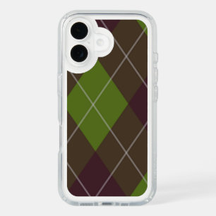 Classic Green Argyle Pattern iPhone 16 Case