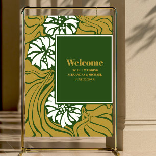 Classic Green Art Nouveau Wedding Foam Board