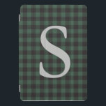Classic Green Black Buffalo Tartan Plaid Monogram iPad Pro Cover<br><div class="desc">Classic Green Black Buffalo Tartan Plaid Vintage Monogram Case</div>