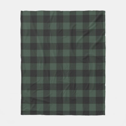 Classic Green Black Buffalo Tartan Plaid Vintage  Fleece Blanket