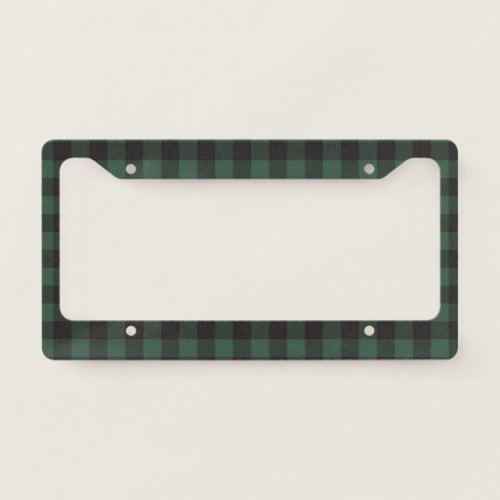 Classic Green Black Buffalo Tartan Plaid Vintage  License Plate Frame