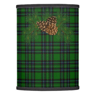 Classic Green Black Plaid pine-cone detail Lamp Shade