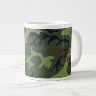 Classic Green Camouflage Pattern Giant Coffee Mug