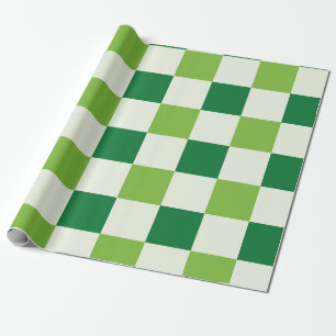 Classic Green Checkerboard Pattern Wrapping Paper