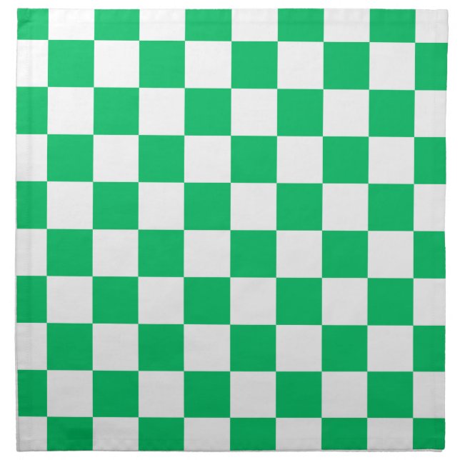 Classic green checkered  cloth napkin (Front)