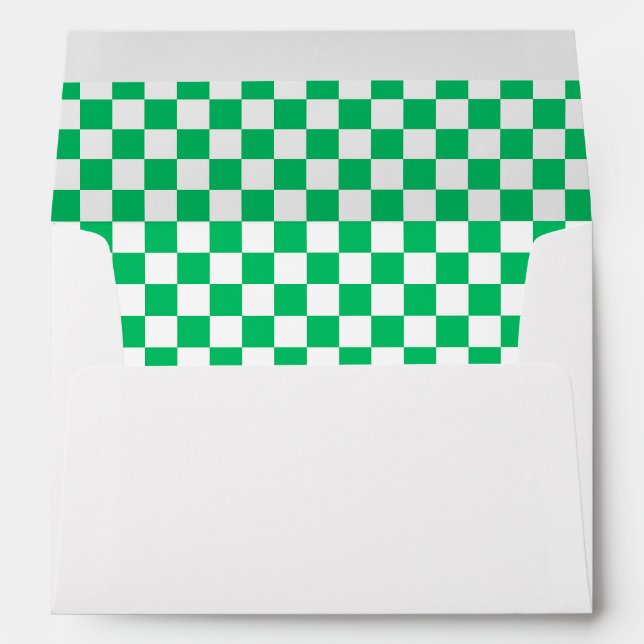 Classic green checkered  envelope (Back (Bottom))