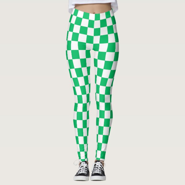 Classic green checkered  leggings (Front)