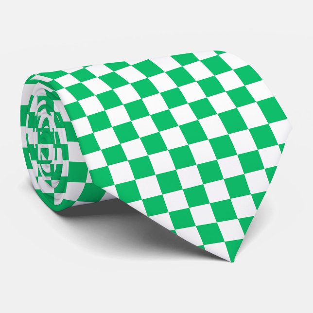 Classic green checkered  neck tie (Creator Uploaded)