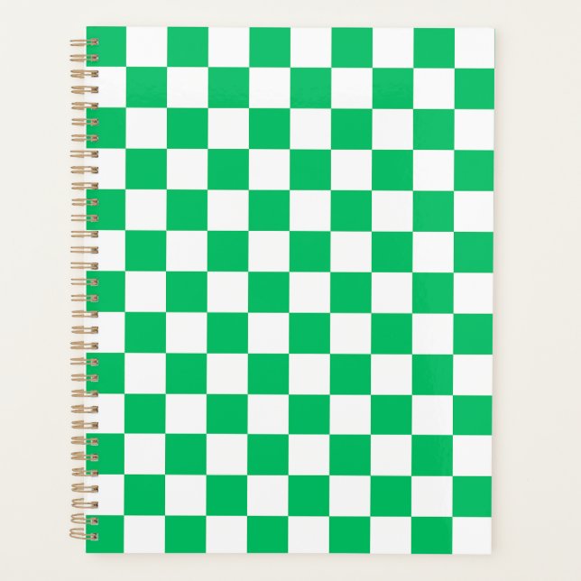 Classic green checkered  planner (Front)