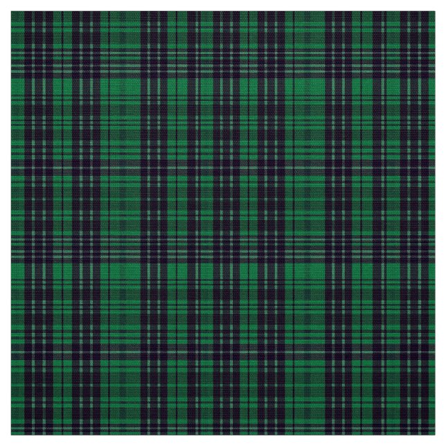 Classic Green Checkered Polyester Poplin Fabric (Swatch)