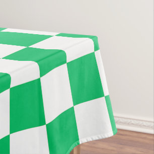 Classic green checkered tablecloth