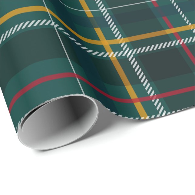 Classic green Christmas plaid holiday tartan Wrapping Paper (Roll Corner)