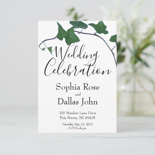 Classic Green English Ivy  Invitation