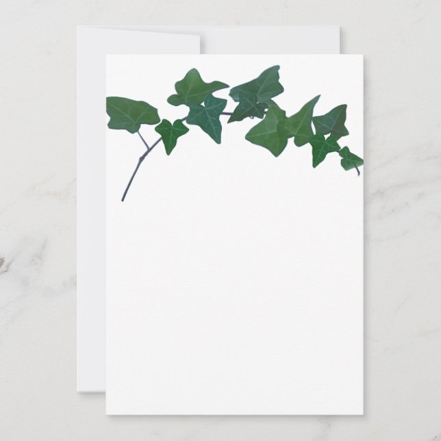 Classic Green English Ivy  Invitation (Front)