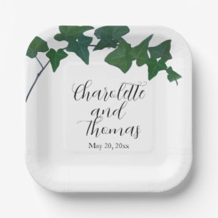 Classic Green English Ivy   Paper Plates