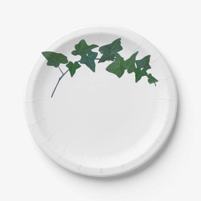Classic Green English Ivy   Paper Plates (Front)