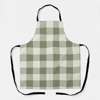 Classic Green Farmhouse Gingham Style Apron