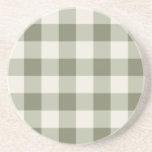 Classic Green Farmhouse Gingham Style Coaster