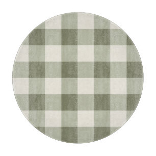 Classic Green Farmhouse Gingham Style Cutting Board