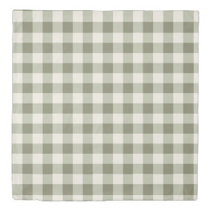 Classic Green Farmhouse Gingham Style Duvet Cover