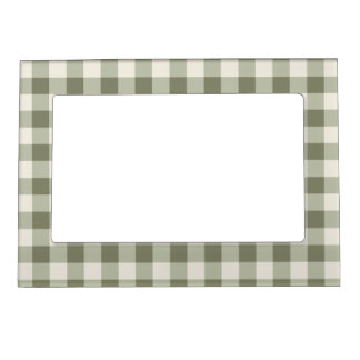 Classic Green Farmhouse Gingham Style Magnetic Frame