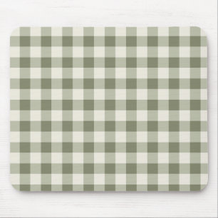 Classic Green Farmhouse Gingham Style Mouse Pad