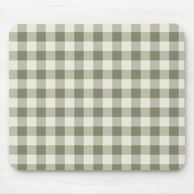Classic Green Farmhouse Gingham Style Mouse Pad (Front)