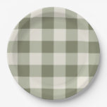 Classic Green Farmhouse Gingham Style Napkins Paper Plates