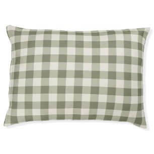 Classic Green Farmhouse Gingham Style Pet Bed
