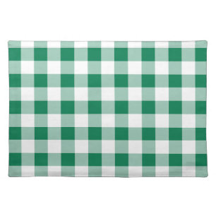 Classic Green Gingham Seamless Pattern Cloth Placemat