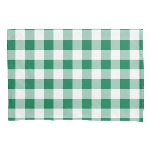 Classic Green Gingham Seamless Pattern Pillow Case (Front)