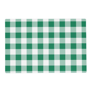 Classic Green Gingham Seamless Pattern Placemat