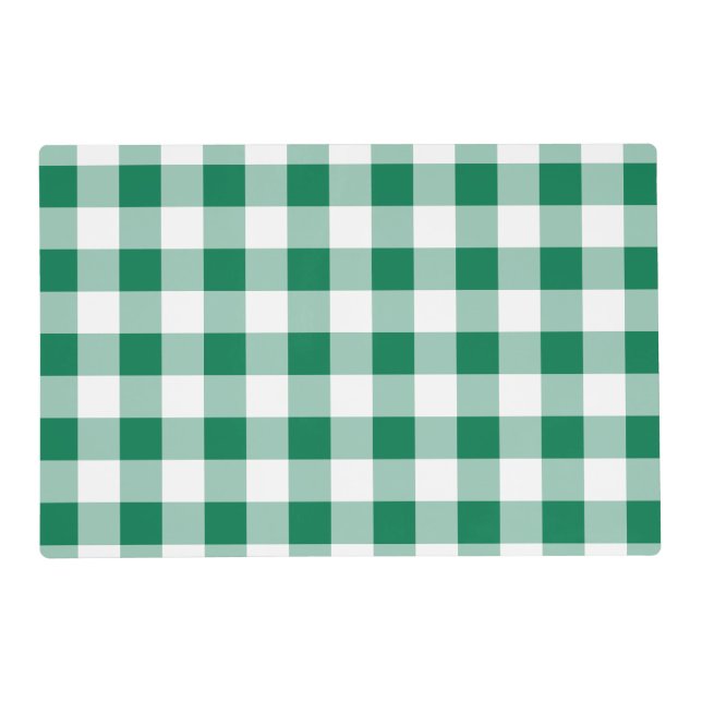 Classic Green Gingham Seamless Pattern Placemat (Front)