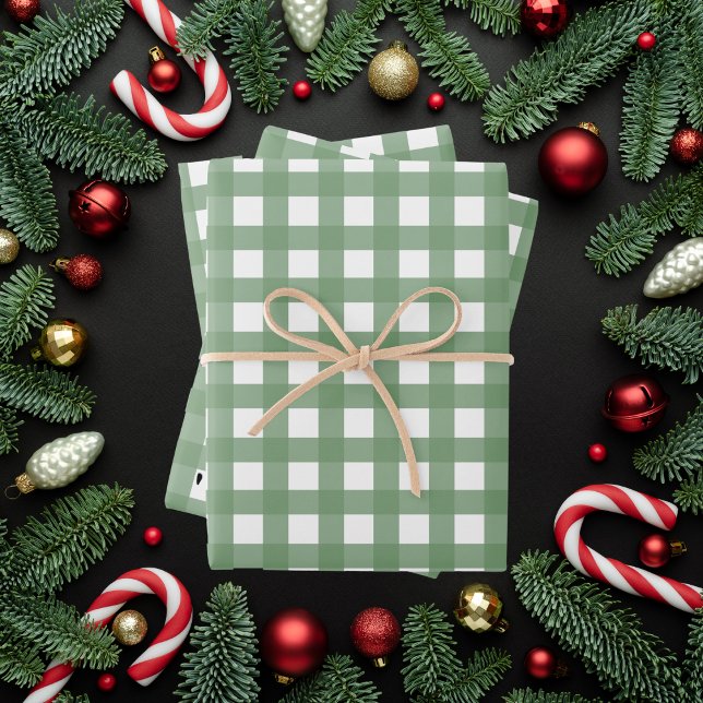 Classic Green Gingham Wrapping Paper Sheets (Creator Uploaded)