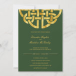 Classic Green Gold Celtic Knot Handfasting Invitation at Zazzle