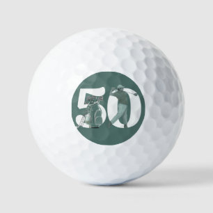 Classic Green Golf Bag Clubs 50th Birthday Balls