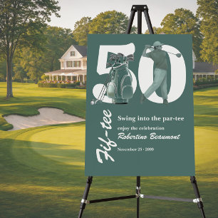 Classic Green Golf Bag Clubs 50th Birthday Foam Board