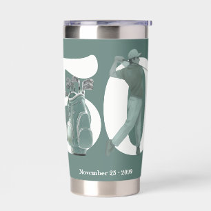 Classic Green Golf Bag Clubs 50th Birthday Insulated Tumbler