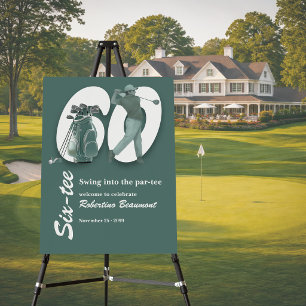 Classic Green Golf Bag Clubs 60th Birthday Foam Board