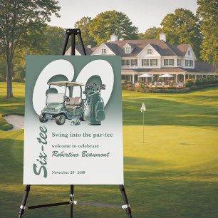 Classic Green Golf Bag Clubs 60th Birthday Foam Board