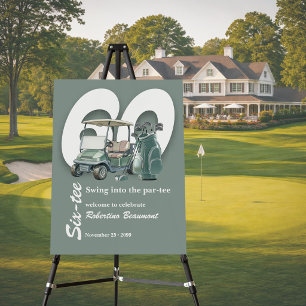 Classic Green Golf Bag Clubs 60th Birthday Foam Board
