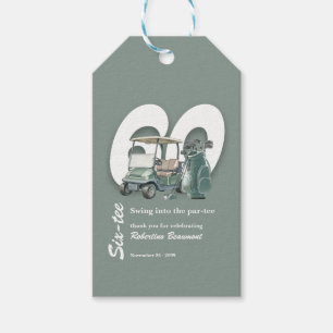 Classic Green Golf Bag Clubs 60th Birthday Gift Tags